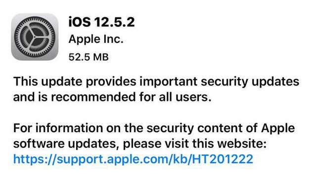 康定苹果手机维修分享iOS12.5.2发布，建议所有老苹果用户安装 